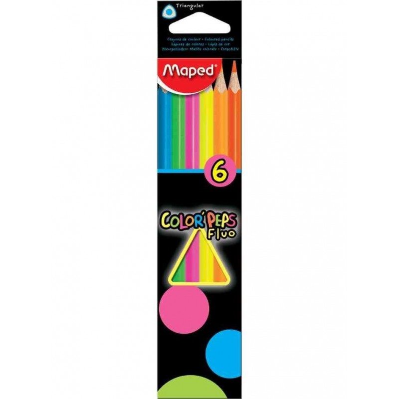 Maped - barevn� pastelky - 6 barev, fluorescen�n�