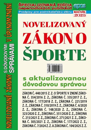 Novelizovan� z�kon o �porte s aktualizovanou d�vodovou spr�vou (NZ 9 2025)