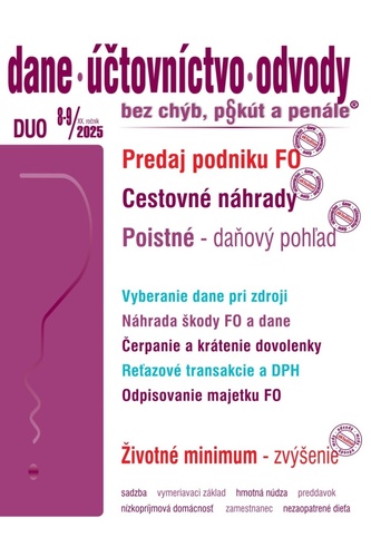 DUO 8-9/2025 � Dane, ��tovn�ctvo, odvody