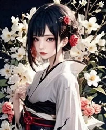 Diamantov� malov�n� D�vka v kimonu