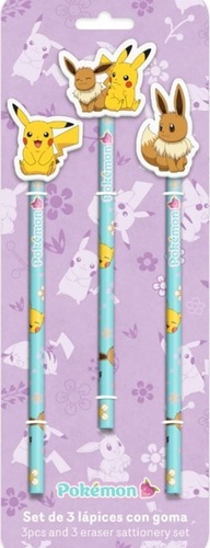 Pok�mon sada 3 tu�ek s tvarovan�m gumov�
