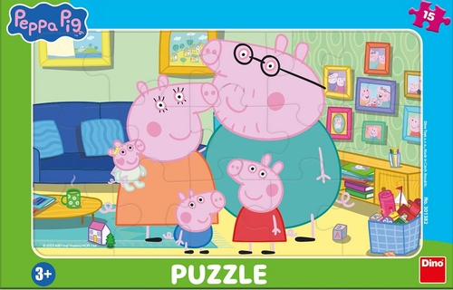 Puzzle 15 Peppa Pig v ob�vac�m pokoji d.