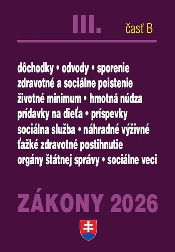 Z�kony III B 2026 Soci�lne zabezpe�enie