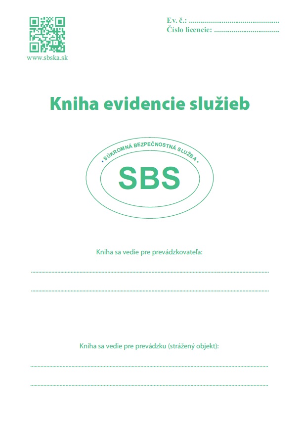 Kniha evidencie slu�ieb