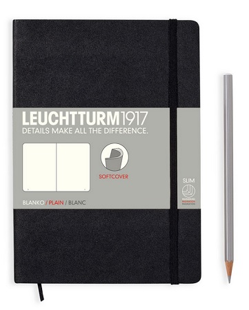 LEUCHTTURM1917 Softcover Medium (A5) Black, 123 p., �ist� - z�pisn�k