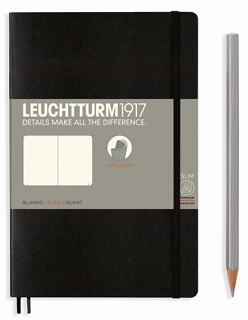 LEUCHTTURM1917 Softcover paperback (B6+) Black, 123 p., �ist� - z�pisn�k