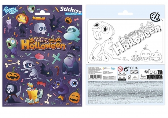 Ve�k� sada Halloweenskych samolepiek