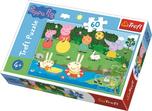 Puzzle Pras�tko Peppa u rybn�ka