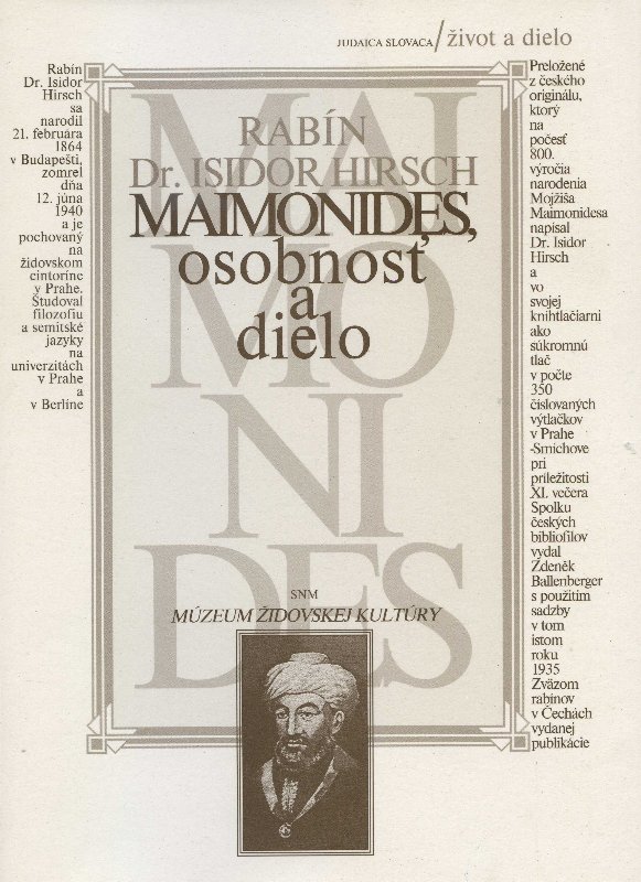 Maimonides, osobnos� a dielo