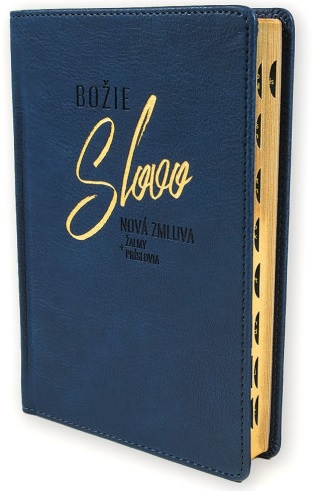 Bo�ie Slovo - Nov� zmluva, �almy a Pr�slovia 2025 - modr�, pevn� v�zba