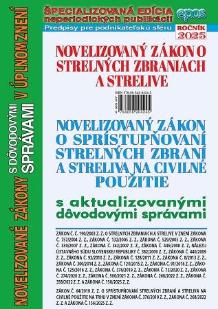 Novelizovan� z�kon o streln�ch zbraniach a strelive a novelizovan� z�kon o spr�stup�ovan� streln�ch