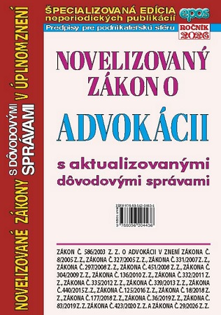 Novelizovan� z�kon o advok�cii s aktualizovanou d�vodovou spr�vou v �plnom znen� (NZ 7/2026)