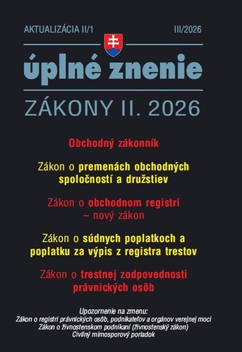 Aktualiz�cia II/1 2026 Obchodn� z�konn�k