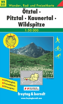 251 �tztal, Pitztal, Kaunertal, 1:50 000