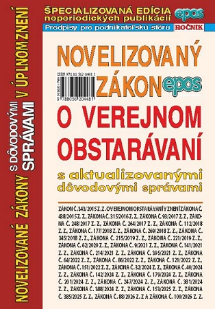 Novelizovan� z�kon o verejnom obstar�van� s aktualizovan�mi d�vodov�mi spr�vami v �plnom znen� (NZ 1