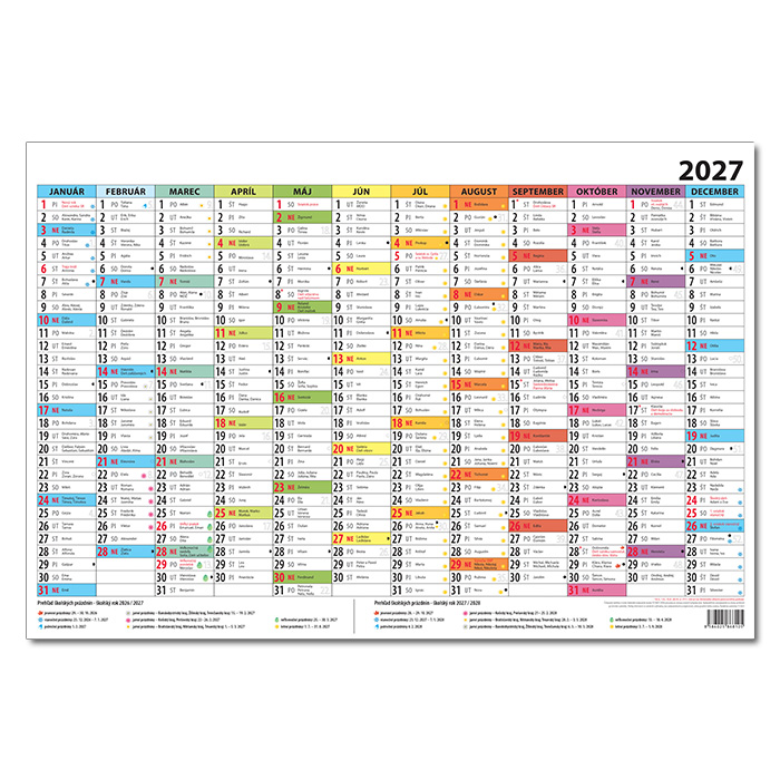 Pl�novac� kalend�r farebn� 2027