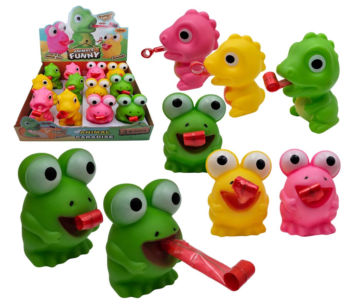 Mal� dinosaurus vyplazuj�ci jazyk, 8*4cm, mix farieb