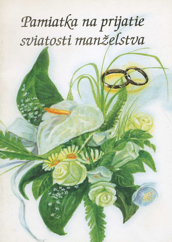 Pamiatka na prijatie sviatosti man�elstva