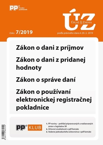 UZZ 7 2019 Z�kon o dani z pr�jmov, DPH, spr�ve dan�, pou��van� ERP
