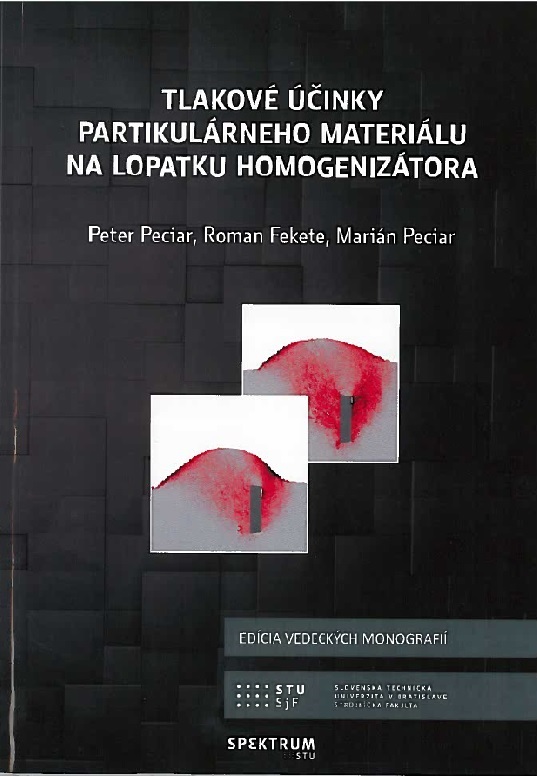 Tlakov� ��inky partikul�rneho materi�lu na lopatku homogeniz�tora