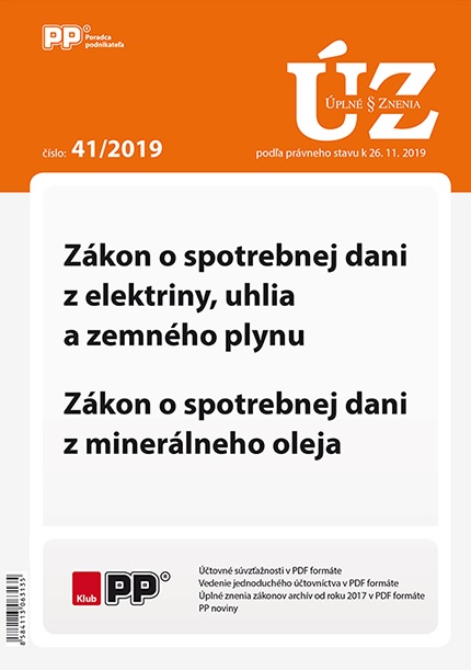 UZZ 41 2019 Z�kon o spotrebnej dani z elektriny, uhlia a zemn�ho plynu, Z�kon o spotrebnej dani z mi