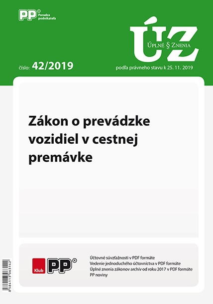 UZZ 42 2019 Z�kon o prev�dzke vozidiel v cestnej prem�vke