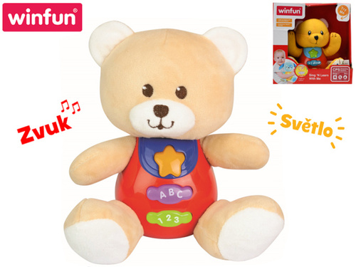 Medv�dek sed�c� na baterie se sv�tlem...