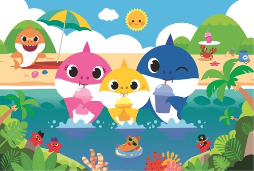 Puzzle Baby Shark s rodinou na dovolen�