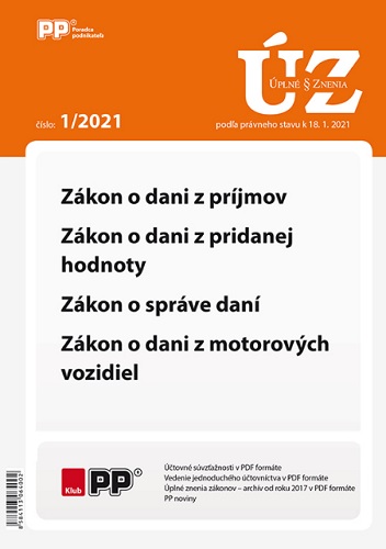 UZZ 1 2021 Z�kon o dani z pr�jmov, z pridanej hodnoty, spr�ve dan�, Z�kon o dani z motorov�ch vozidi