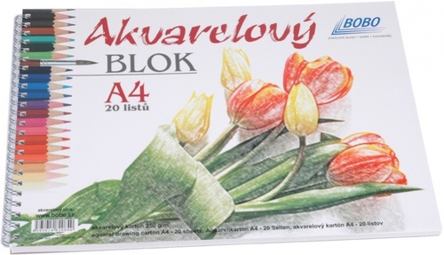 Akvarelov� blok A4, �ist�, 20 list�