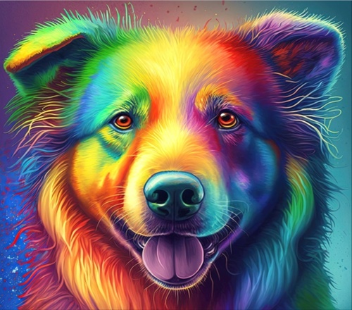 D�ev�n� puzzle Barevn� labrador A4