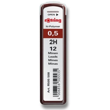 Rotring N�hradn� tuhy do mikrotu�ky 2H-0,5 mm 12 kus�