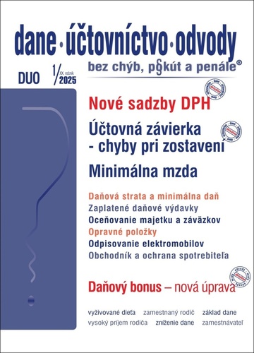 DUO 1/2025 � Nov� sadzby DPH pre rok 25